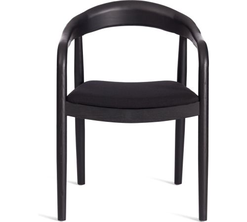 Стул с подлокотниками TetChair Baldur дерево вяз/ткань лен, черный/черный лен