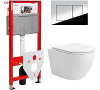 Унитаз подвесной Lauter Vortex 2110830 + TECE Kit 9400412 с кнопкой хром