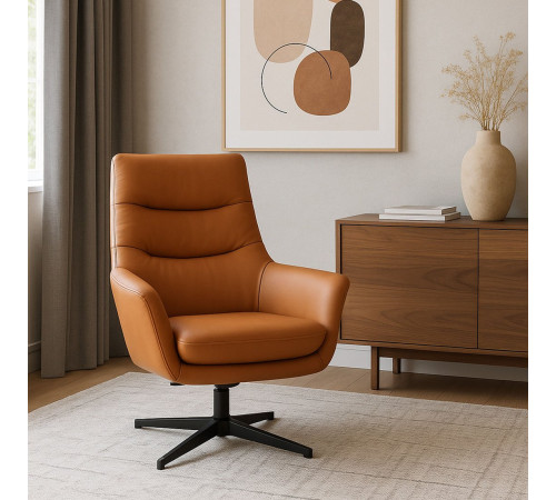 Офисное кресло AksHome Hudson экокожа, охра PU-17/черный