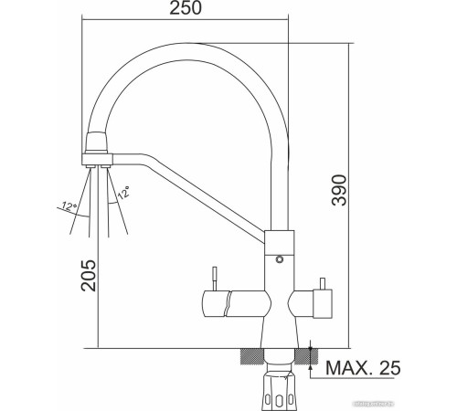 Смеситель РМС SUS127BL-016F-015