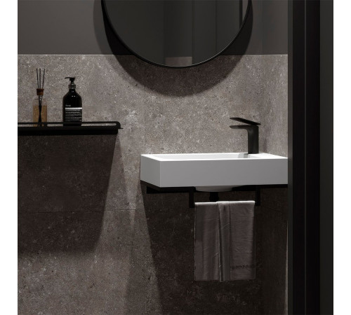 Умывальник Belux Темпо-2 HR0900 L черный, с каркасом, сифоном, донным клапаном