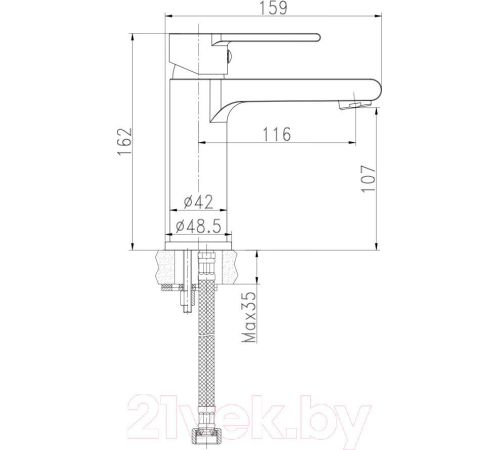 Умывальник Cersanit Calla 54 S-UM-Cl/1-w + 63107