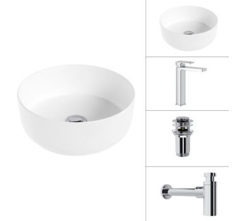 Умывальник Lauter 21499-31+Cascade 21СК0655C+сифон 21635CH+дон.клапан 21190CH хром