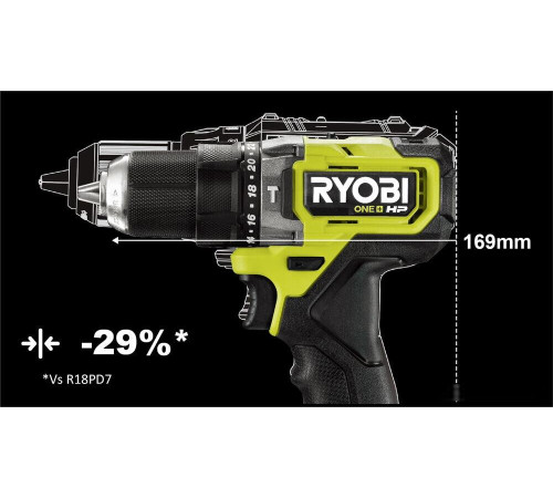 Ударная дрель-шуруповерт Ryobi HP RPD18C-220S 5133004982 с 2-мя АКБ 2 Ah, сумка