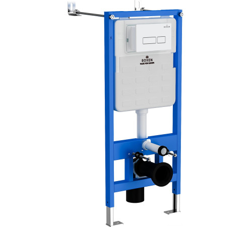 Унитаз подвесной Roxen Boro в комплекте с инсталляцией StounFix Dual Fresh 6 в 1 577353 кнопка: белый глянец