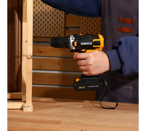 Дрель-шуруповерт Deko Banger 20V 080-1005 с 2-мя АКБ, кейс, оснастка