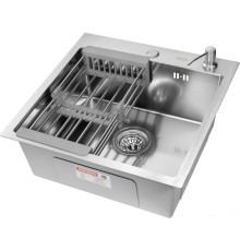 Кухонная мойка ARFEKA Eco AR мойка 450*500, коландер, дозатор Satin Decor
