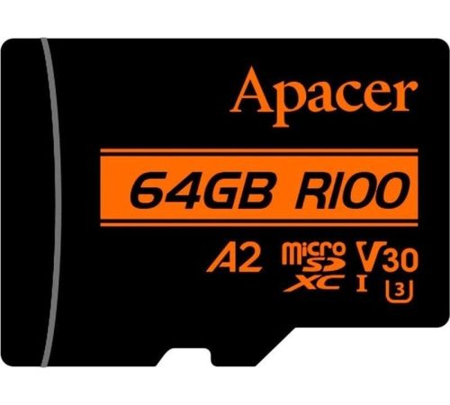 Карта памяти Apacer microSDXC AP64GMCSX10U8-R 64GB с адаптером