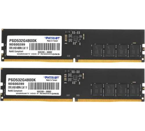 Оперативная память Patriot Signature Line 2x16ГБ DDR5 4800 МГц PSD532G4800K