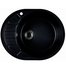 Кухонная мойка Marblan Ovata R оникс,с сифоном