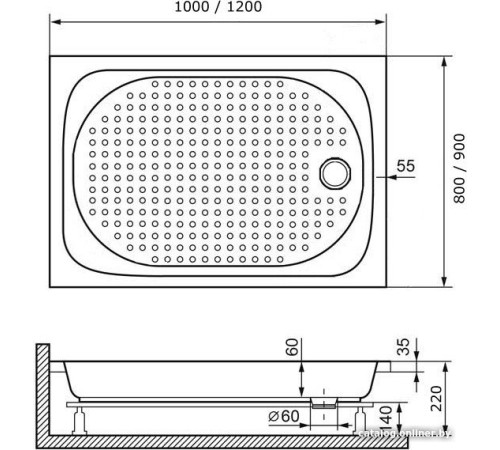 Душевой поддон RGW LUX/TN 90x100
