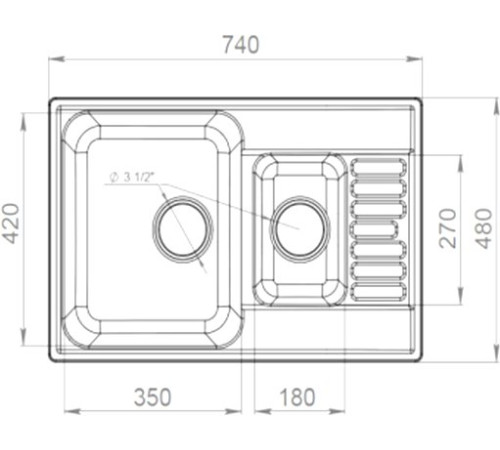 Кухонная мойка  GranFest QUARZ Z-21K черный
