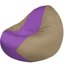 Кресло-мешок Flagman Classic К2.1-140 бежевый темный/сиреневый