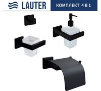 Набор аксессуаров для ванной Lauter 21SH71062 + 21SH71092 + 21SH71102 + 21SH71092 Matt Black, 4 предмета