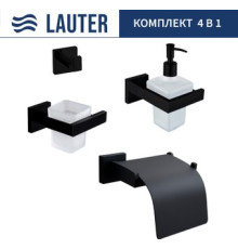 Набор аксессуаров для ванной Lauter 21SH71062 + 21SH71092 + 21SH71102 + 21SH71092 Matt Black, 4 предмета