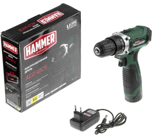 Дрель-шуруповерт Hammer ACD12CS с 1-им АКБ