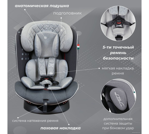 Детское автокресло Sweet Baby Crosstour 360 SPS Isofix 0-36 серый