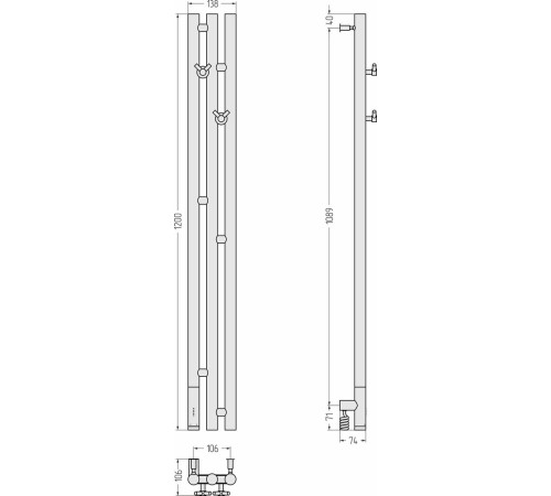 Полотенцесушитель Сунержа Терция 3.0 120x10.6 03-5844-1211