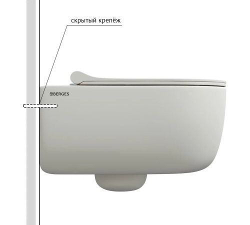 Унитаз подвесной Berges Wasserhaus Ego XL Rimless 082218