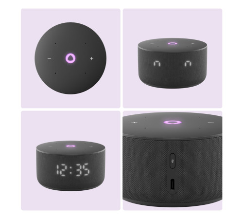 Умная колонка Яндекс Станция Мини 3 с часами черный