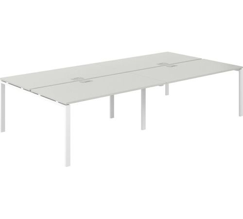 Офисный стол Norden 320х163.8х75 SG.259.SH.63.WH белый/серый бархат