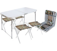 Стол со стульями Nika складной стол влагостойкий и 4 стула ССТ-К2 хаки