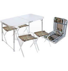 Стол со стульями Nika складной стол влагостойкий и 4 стула ССТ-К2 хаки