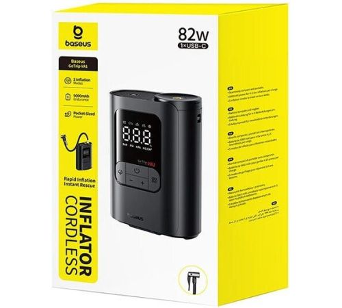 Автомобильный компрессор Baseus GoTrip VA1 Super Mini Wireless Inflator 19-Cylinder Cosmic Black C0119501