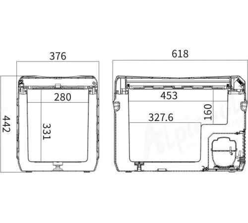 Компрессорный автохолодильник Alpicool NL40 12/24, без адаптера 220В