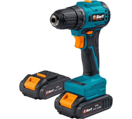 Дрель-шуруповерт Bort BAB-21-BLK 93413526 с 2-мя АКБ, кейс