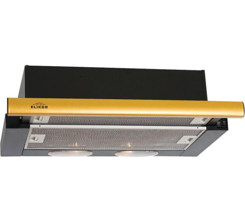 Кухонная вытяжка Elikor Интегра 60П-400-В2Л черный/латунь