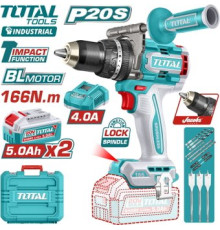 Ударная дрель-шуруповерт Total TIDLI201668 с 2-мя АКБ, кейс