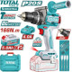 Ударная дрель-шуруповерт Total TIDLI201668 с 2-мя АКБ, кейс