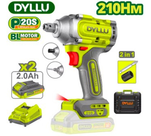 Гайковерт Dyllu DTCD3B21 с 2-мя АКБ, кейс