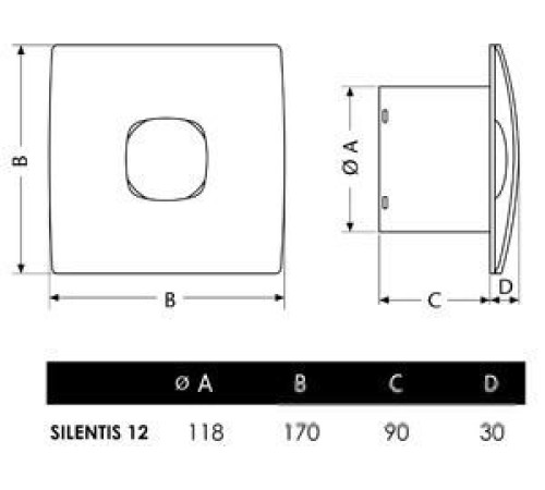 Осевой вентилятор CATA Silentis 12 Inox T