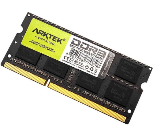 Оперативная память Arktek 8ГБ DDR3 SODIMM 1600 МГц AKD3S8N1600