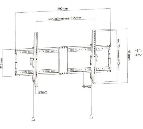 Кронштейн для телевизора Ultramounts UM840T черный