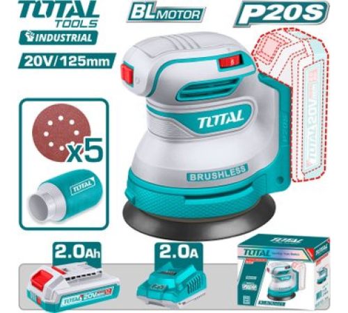Эксцентриковая шлифмашина Total TROSLI20021 с 1-им АКБ