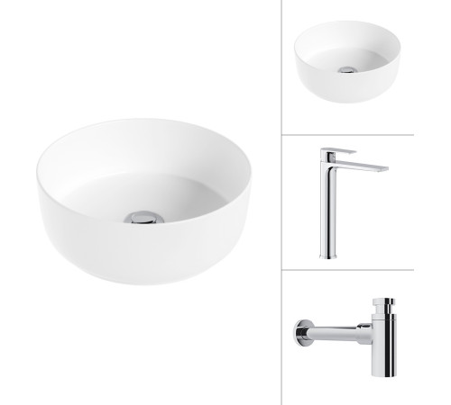 Умывальник Lauter 21499-31 + Reef 21CK8678C с сифоном 21635CH хром