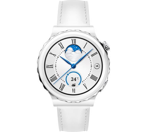 Умные часы Huawei Watch GT 3 Pro Ceramic 43 мм белый/кожа