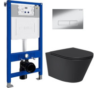 Унитаз подвесной Lauter Longer 2110822B + 21901001 кнопка 219701HD, хром