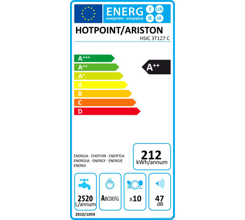 Встраиваемая посудомоечная машина Hotpoint HSIC 3T127 C