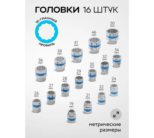 Универсальный набор инструментов Sigmatool 6212-9 21 предмет