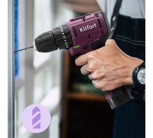 Ударная дрель-шуруповерт Kitfort KT-6505 с 1-им АКБ