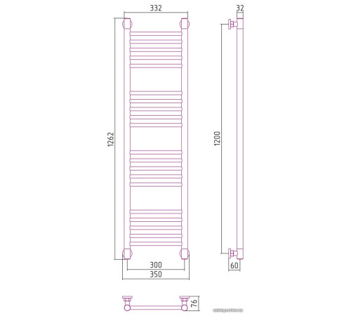 Полотенцесушитель Сунержа Богема+ прямая 1200х300 30-0220-1230