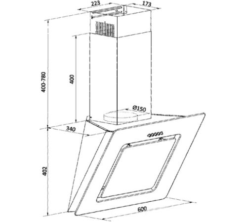 Кухонная вытяжка Weissgauff Sigma 60 PB WH