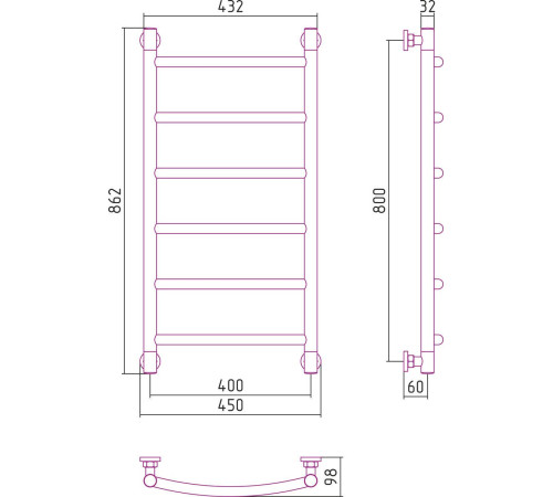 Полотенцесушитель Сунержа Галант+ 800x400 30-0200-8040