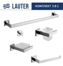 Набор аксессуаров для ванной Lauter 21SH71061 + 21SH71051 + 21SH71071 + 21SH71091 + 21SH71011 Chrome, 5 предметов