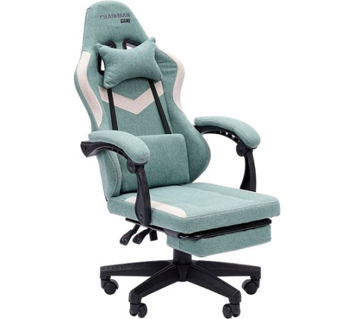 Игровое геймерское кресло CHAIRMAN CH26 ткань, зеленый/бежевый