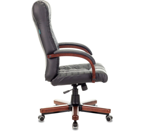 Кресло Бюрократ KB-10WALNUT/B/LEATH черный